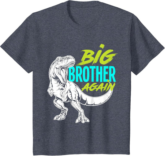 Kids I'm Going to Be A Big Brother Again Dinosaur Dino