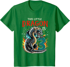 Turning 3 Year Old Birthday Boy Dragon 3rd Bday Girl