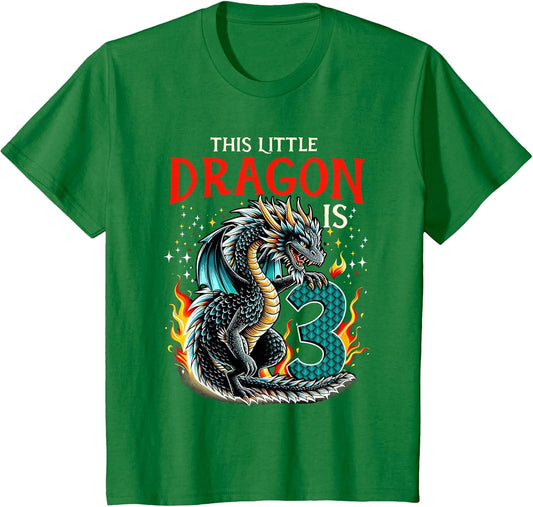 Turning 3 Year Old Birthday Boy Dragon 3rd Bday Girl