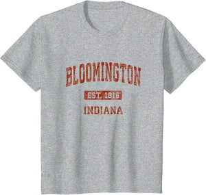 Bloomington Indiana in Vintage Athletic Sports Design