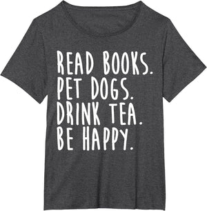 Read Books Pet Dogs Drink Tea Book Lover Funny Dog Owner