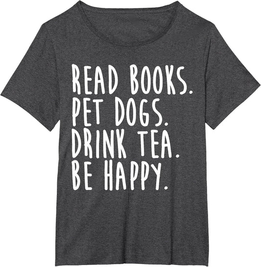 Read Books Pet Dogs Drink Tea Book Lover Funny Dog Owner