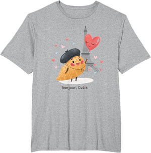 Cute Croissant Bonjour Love Day Paris Travel Kids Souvenir
