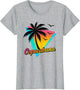 Copacabana Tropical Summer Retro Beach Palm Tree Sunset
