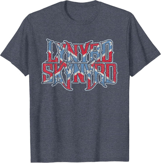 Lynyrd Skynyrd Vintage Logo Rock Biker US Flag Southern