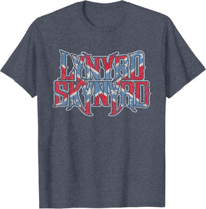 Lynyrd Skynyrd Vintage Logo Rock Biker US Flag Southern