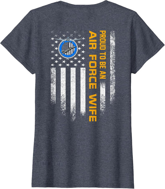 Vintage USA Flag Proud to Be an US Air Force Veteran Wife