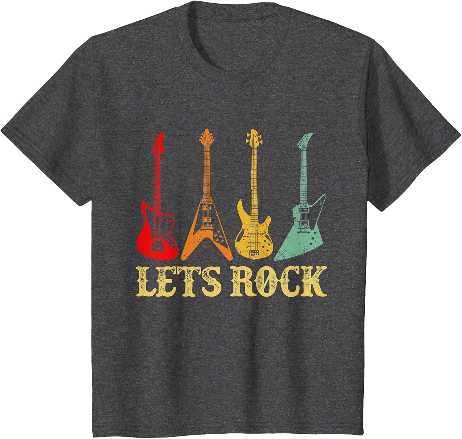 Vintage Retro Lets Rock Rock n Roll Guitar