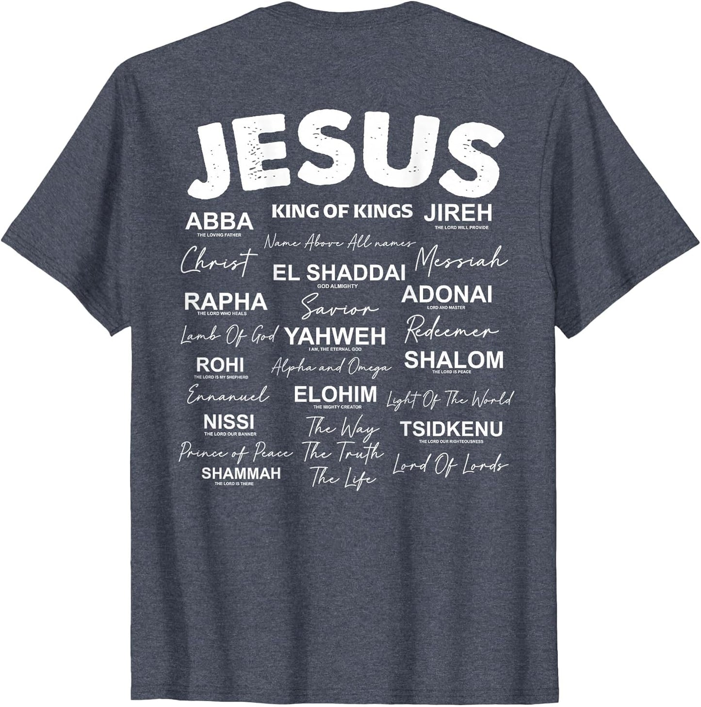 Jesus is King Names of God Hebrew Jesus Christian (On Back)