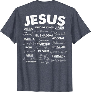 Jesus is King Names of God Hebrew Jesus Christian (On Back)