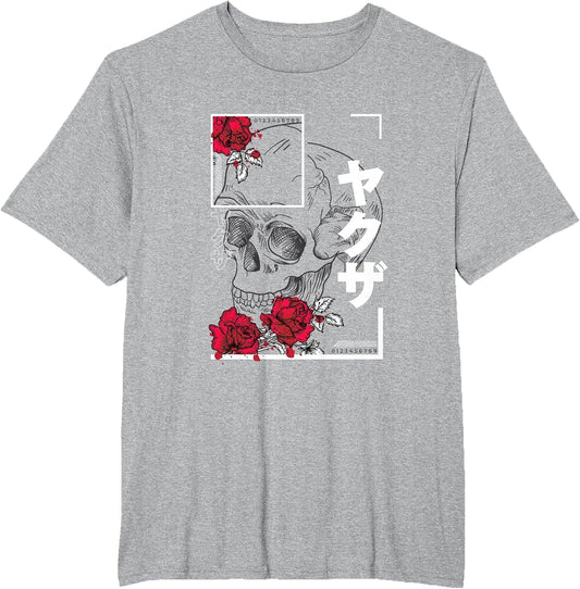 Skull and Flowers Urban Art Style Graphic