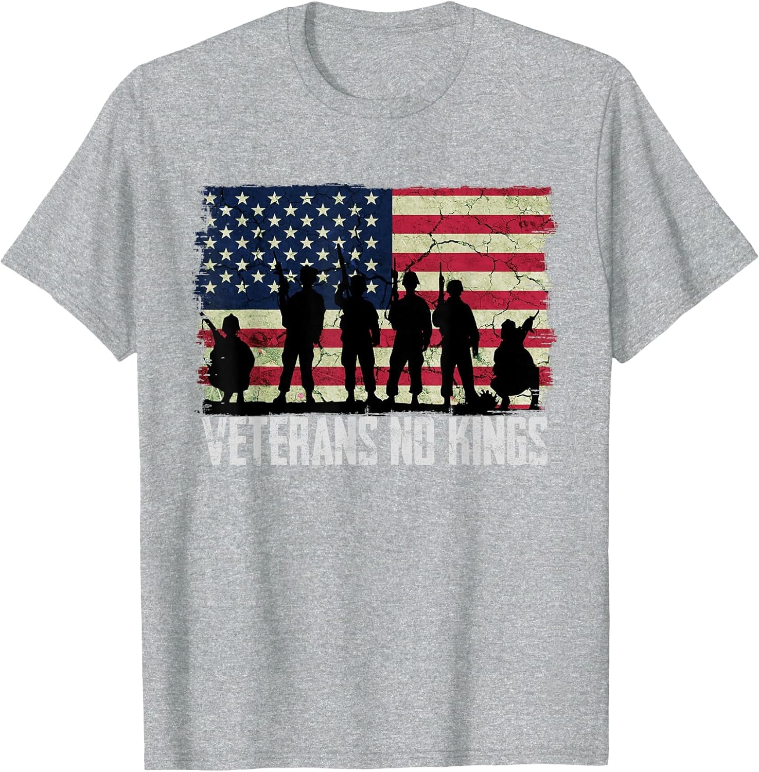 Veterans No Kings Shirt Vintage America Flag Veterans