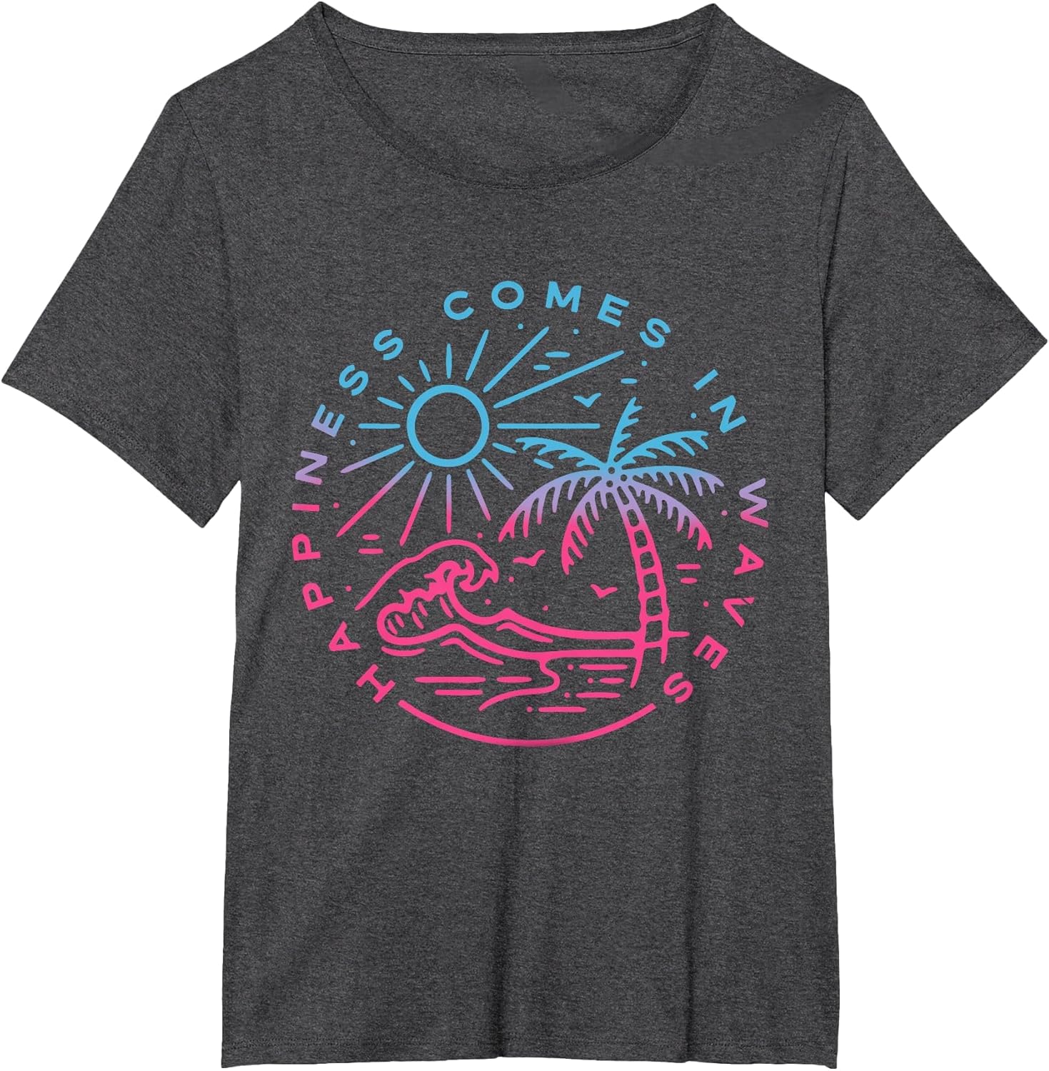 Happiness Comes in Waves Funny Graphic Men