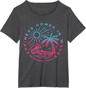 Happiness Comes in Waves Funny Graphic Men
