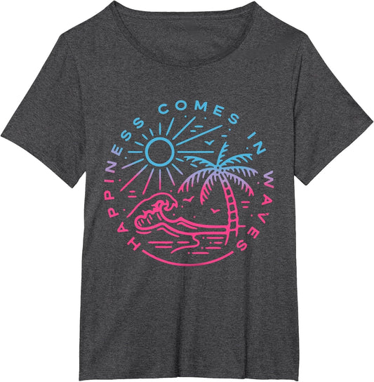 Happiness Comes in Waves Funny Graphic Men