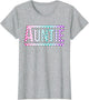 Auntie Checkered Tie Dye Family Mother's Day Pit Crew Women