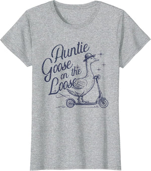 Auntie Goose on The Loose Funny Scooter Animal Retro