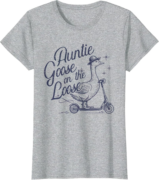 Auntie Goose on The Loose Funny Scooter Animal Retro
