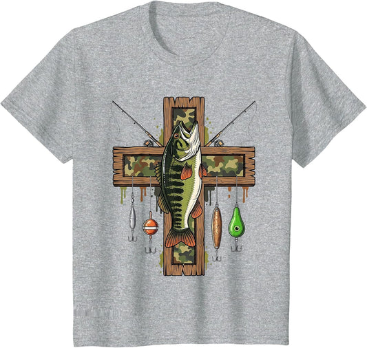 Hunting Fishing Faith Christian Camo Bass Fishing Fisherman