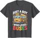 Just A Boy Who Loves Buses Cute Yellow School Bus Lover