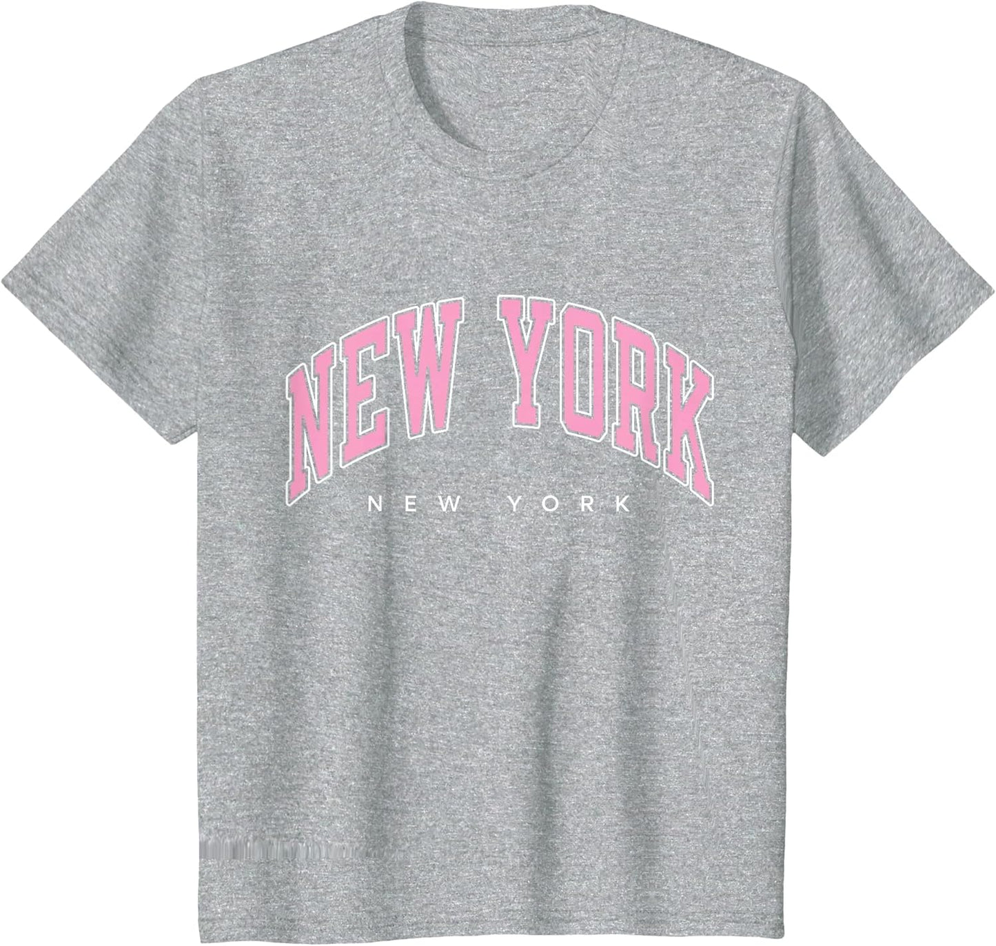 New York New York NY Varsity Style Pink Text