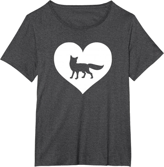 A Cute Purple or Pink Fox , Women's Plus, Dark Heather Grey, 2X
