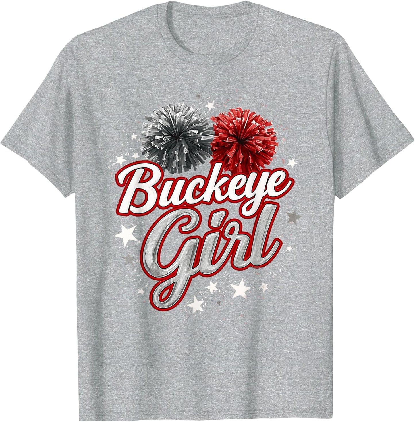 Buckeye Girl Pom-Poms Vintage Sports Ohio Home State