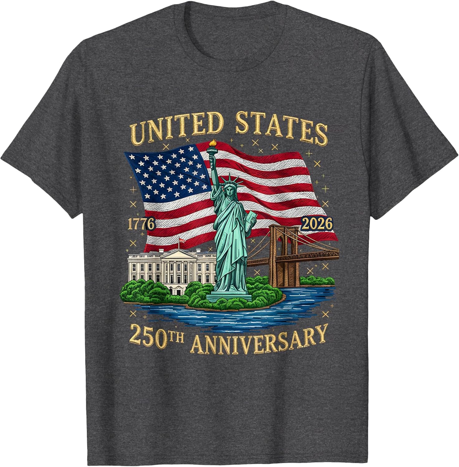 250 Years 1776-2026 250th Birthday Patriotic American Flag