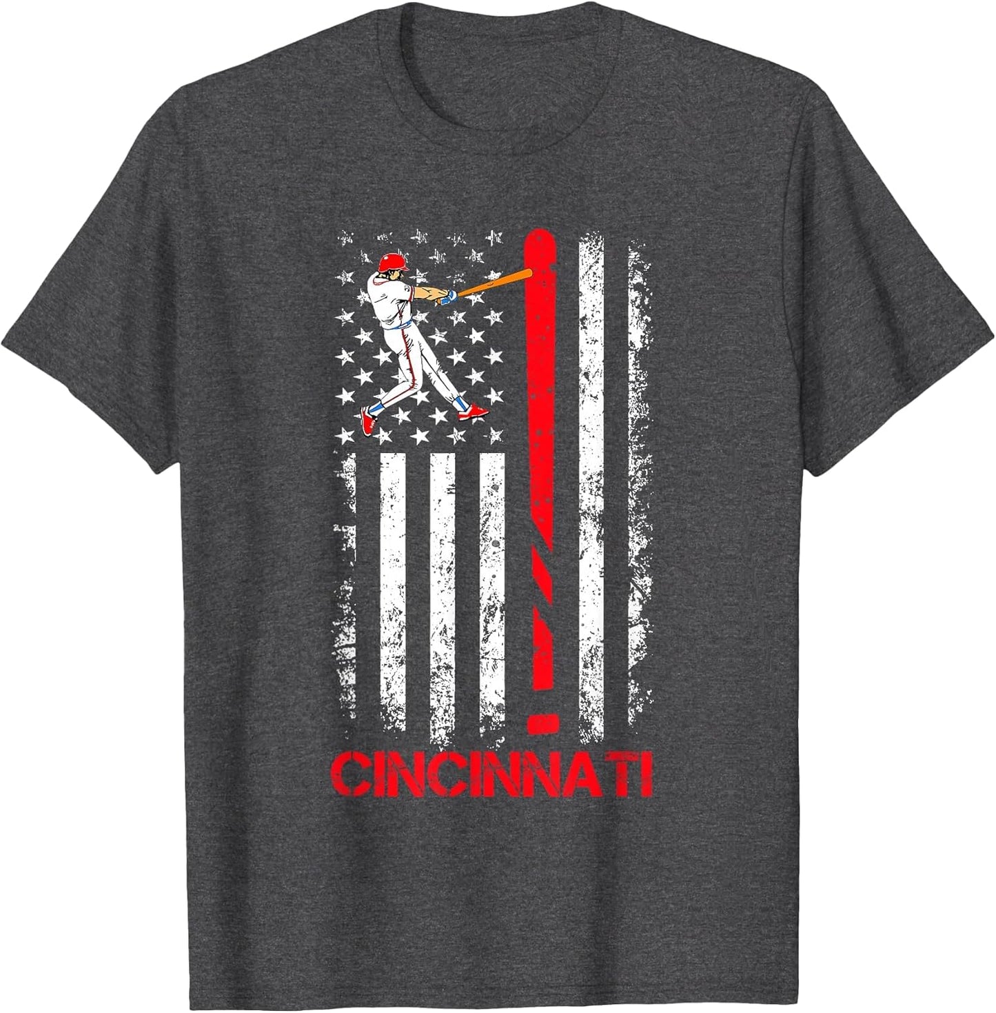 Vintage Cincinnati Baseball American US Flag Premium
