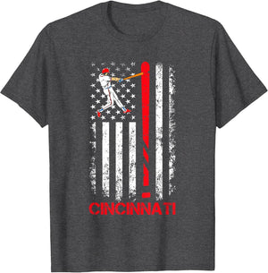 Vintage Cincinnati Baseball American US Flag Premium
