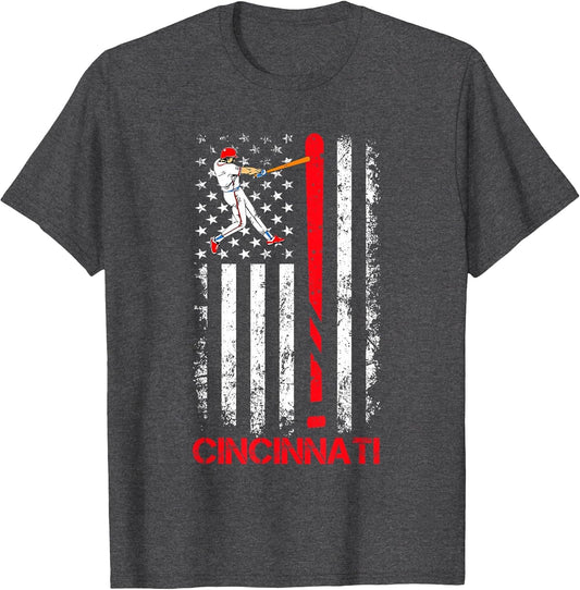 Vintage Cincinnati Baseball American US Flag Premium