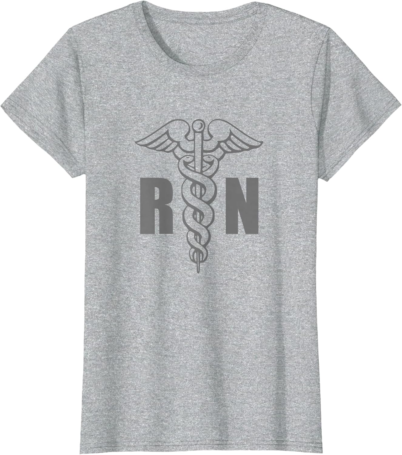 RN Nurse Medical Symbol Caduceus Nursing Grey Design