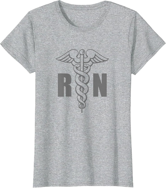RN Nurse Medical Symbol Caduceus Nursing Grey Design