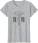 RN Nurse Medical Symbol Caduceus Nursing Grey Design