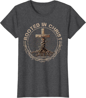Rooted in Christ Shirt, Jesus Shirts, Christian Cross