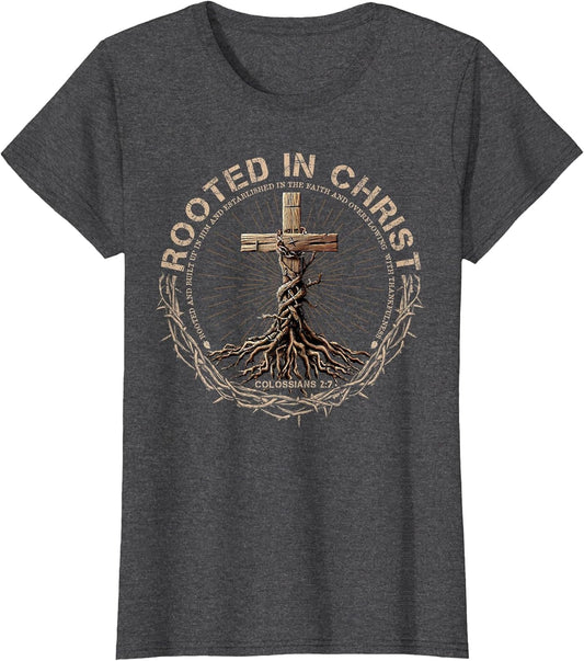 Rooted in Christ Shirt, Jesus Shirts, Christian Cross