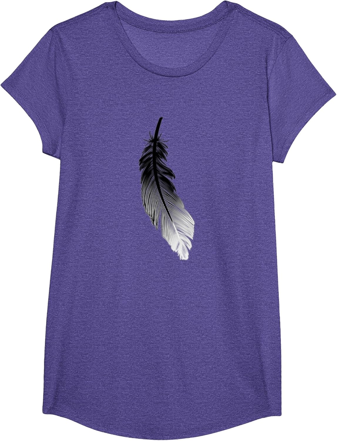 Shirt with Black Feather Print