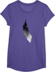 Shirt with Black Feather Print