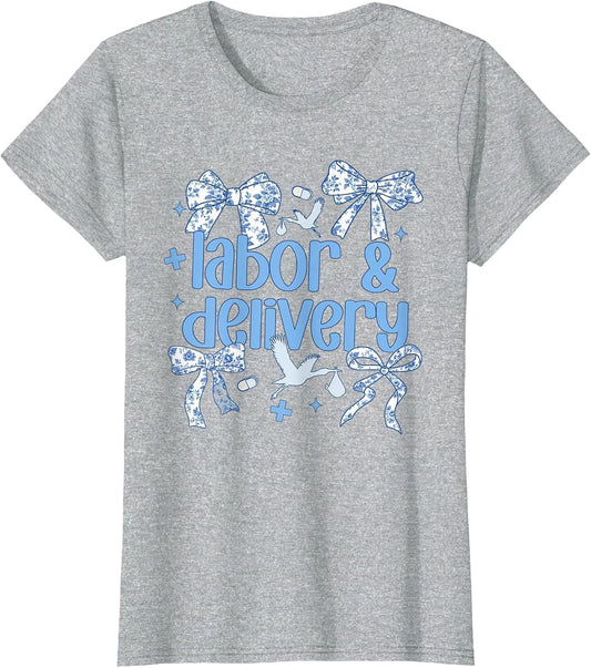 Labor and Delivery Nurse Blue Toile Nurse Stork Squad OB