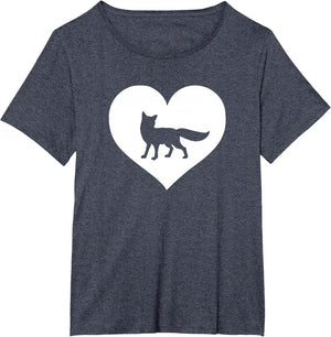 A Cute Purple or Pink Fox , Women's Plus, Heather Blue, 3X
