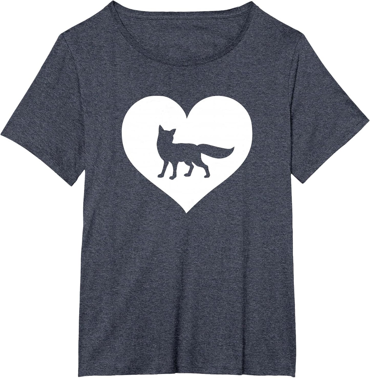 A Cute Purple or Pink Fox , Women's Plus, Heather Blue, 5X