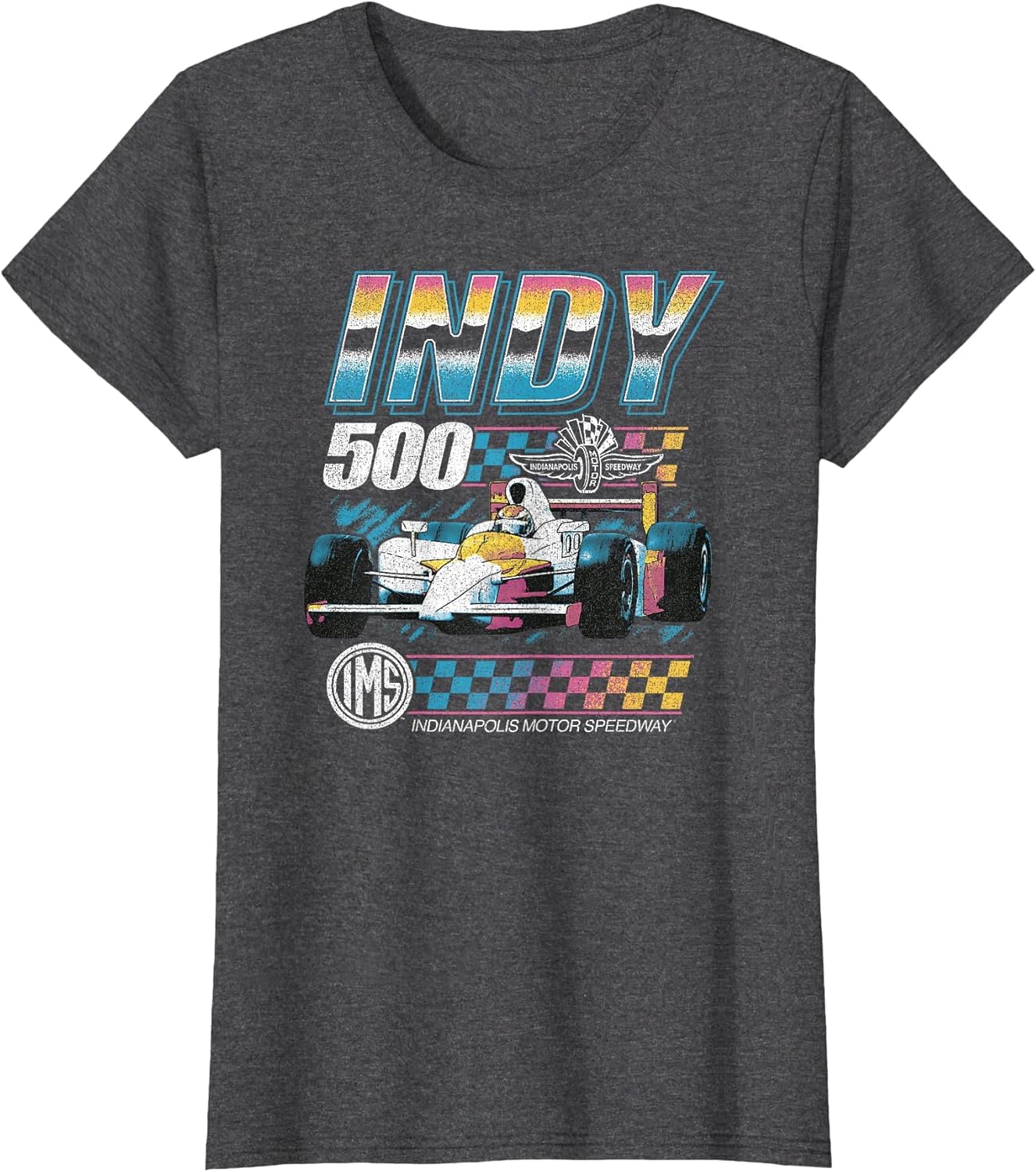 Indy 500 Indianapolis Motor Speedway Distressed Chrome Neon