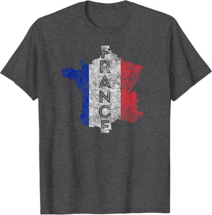 French Map and Flag Souvenir - Distressed France