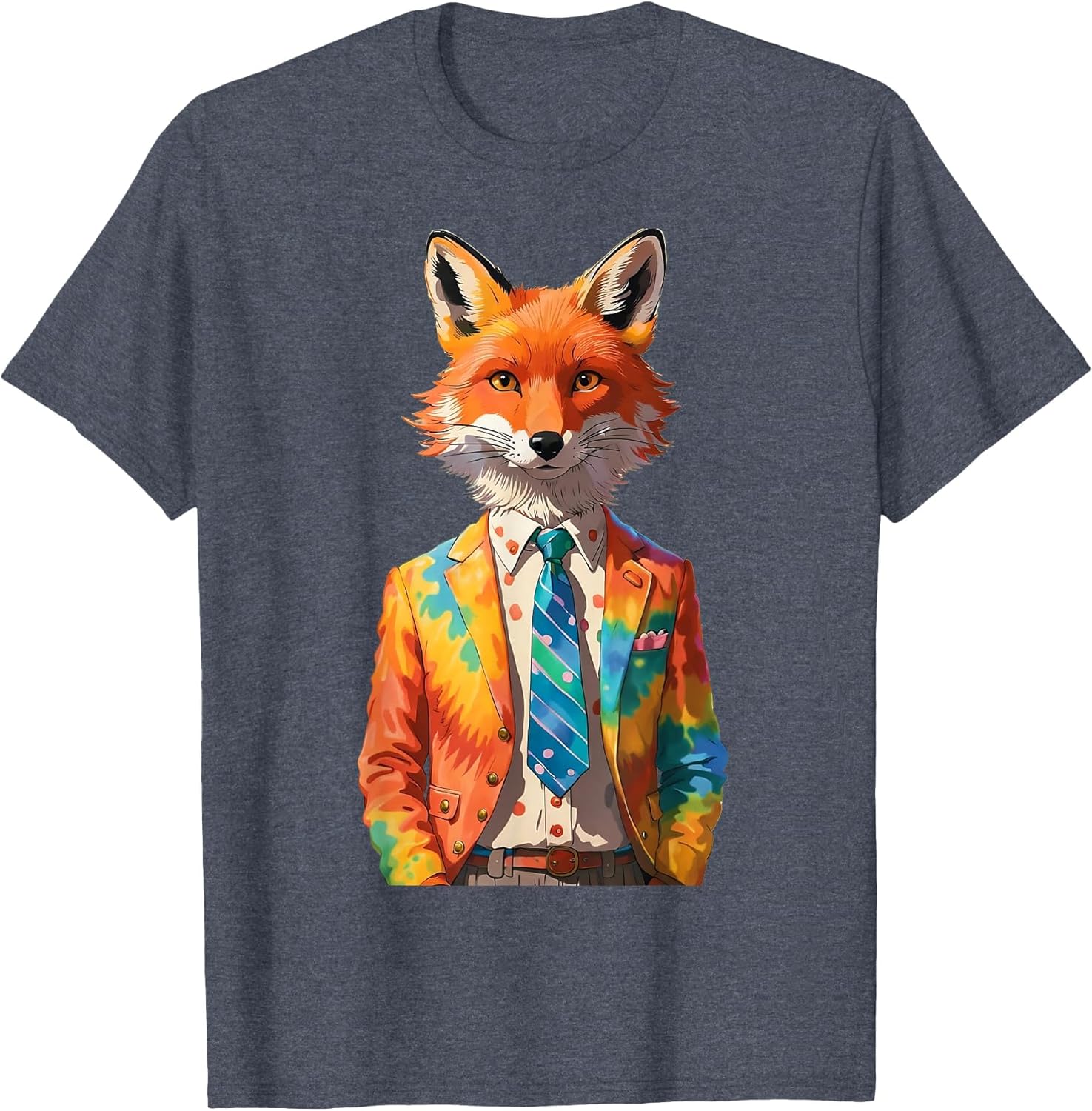 Mr. Fox in a tie dye Suit