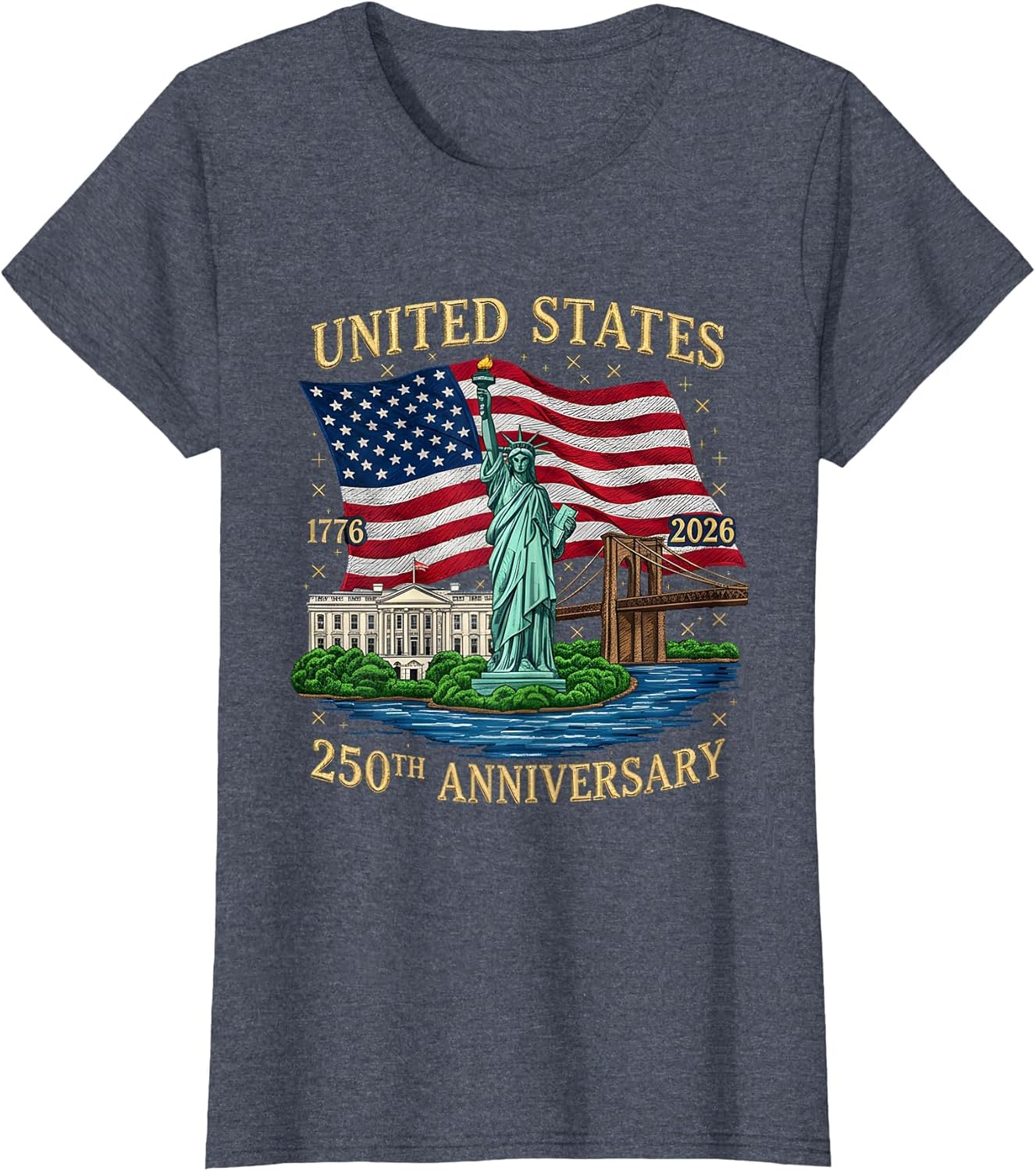 250 Years 1776-2026 250th Birthday Patriotic American Flag