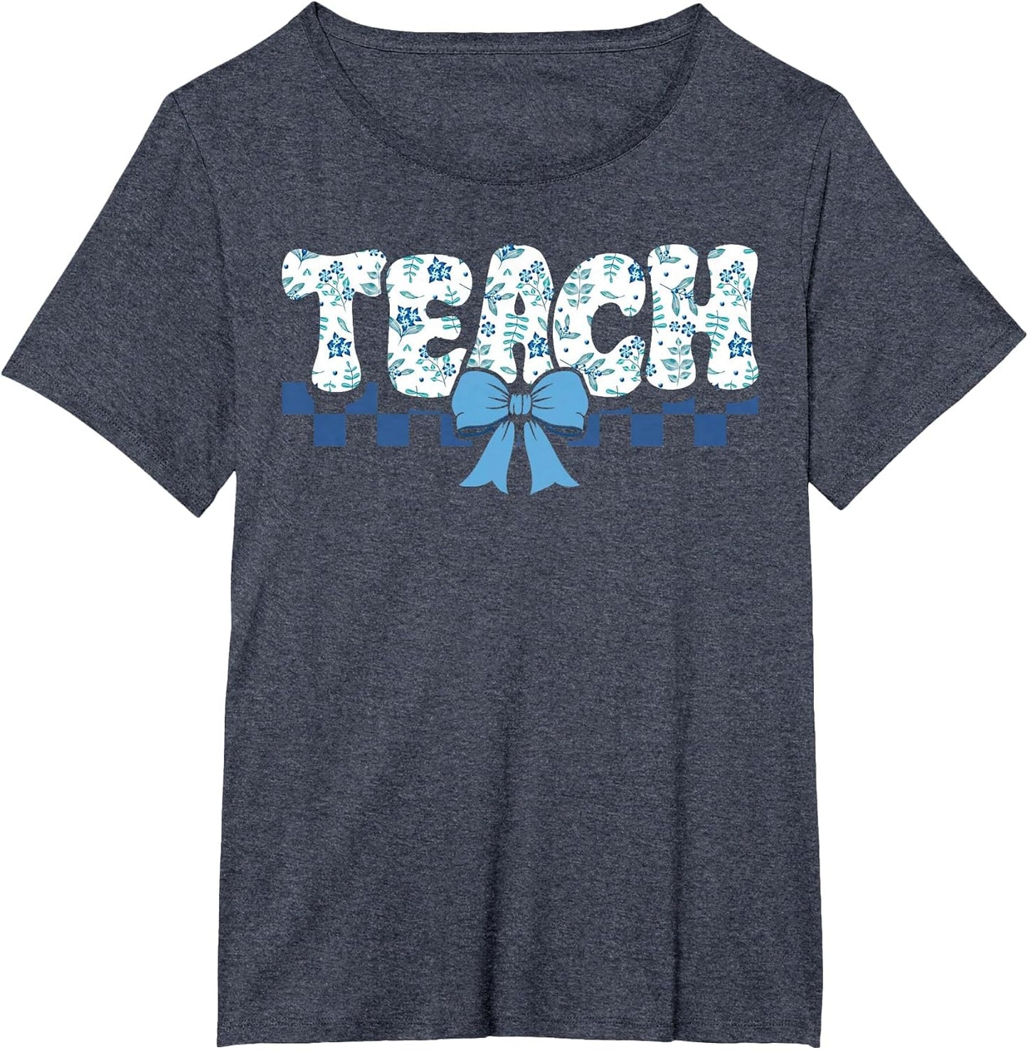 Teach Teacher Coquette Toile Blue Bow Floral Back to School