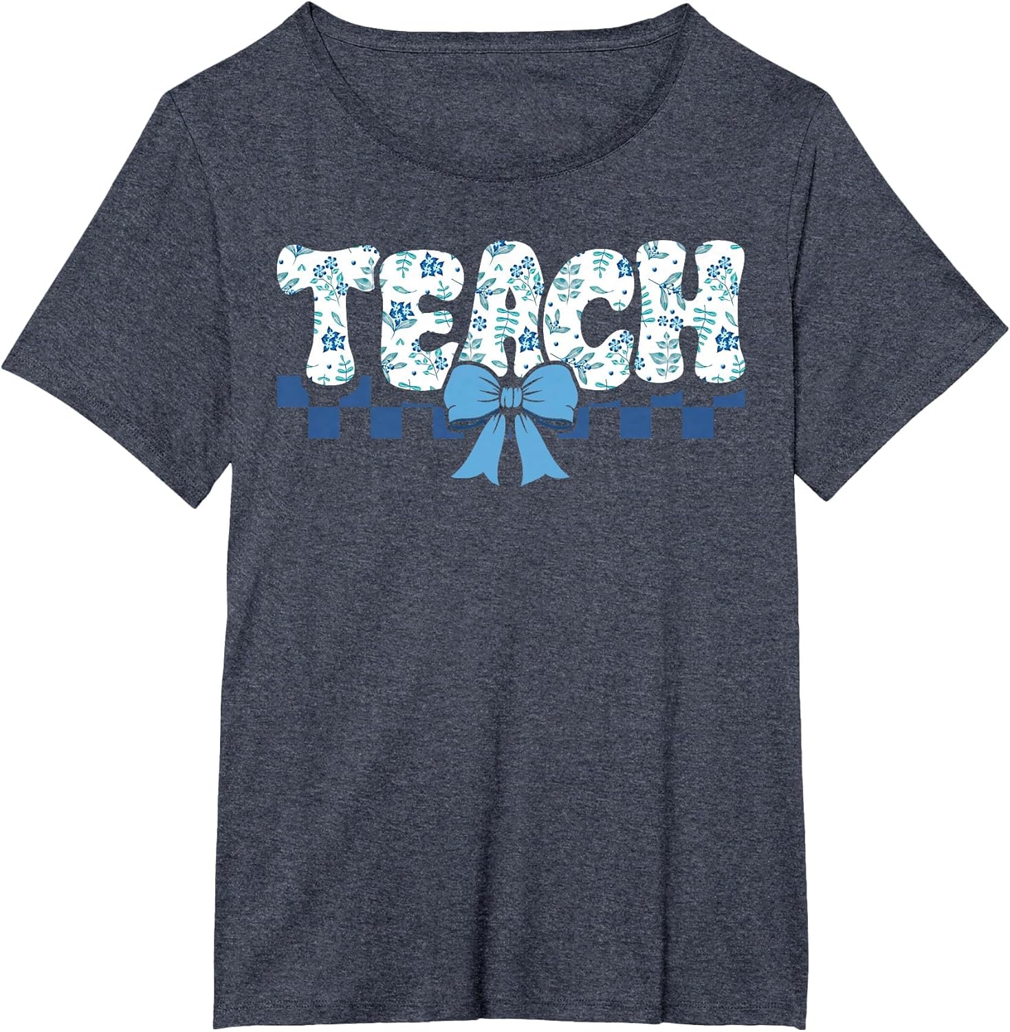 Teach Teacher Coquette Toile Blue Bow Floral Back to School