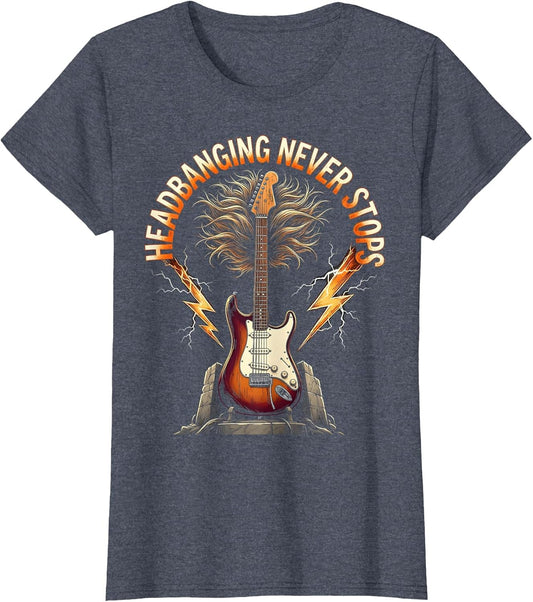 Headbanging Never Stops 90s Rock Band Design