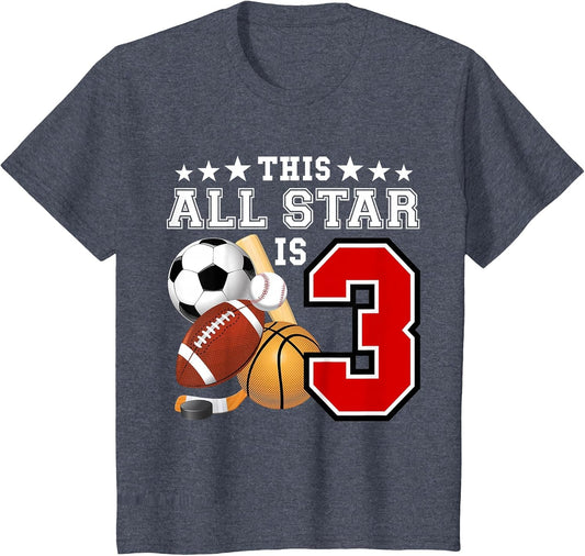 Kids 3 Year Old Sports Star Birthday Party All Sport 3rd Gift