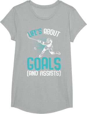 Life´s About Goals Hockey Player Ice Hockey Youth Kids Boys